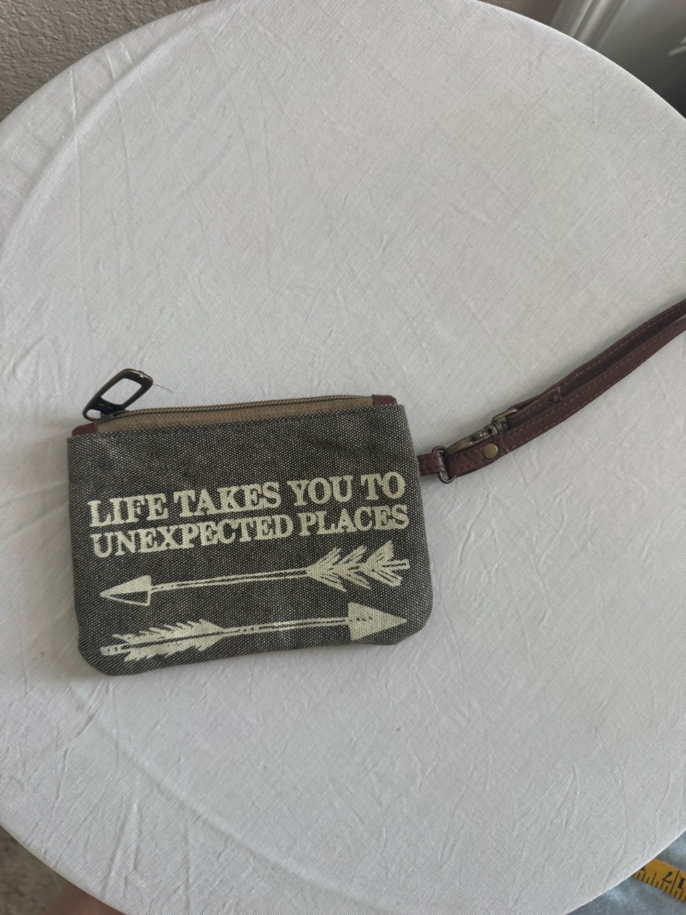 Primitives by Kathy Gray & Beige Canvas Wristlet with Arrow Print